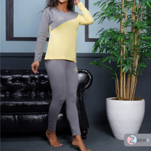 تیشرت آستین بلند و شلوار زنانه- کد: 6160