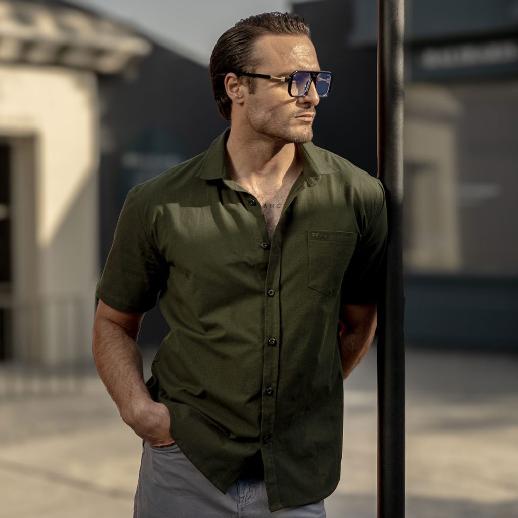 پیراهن رگولار کتان مردانه