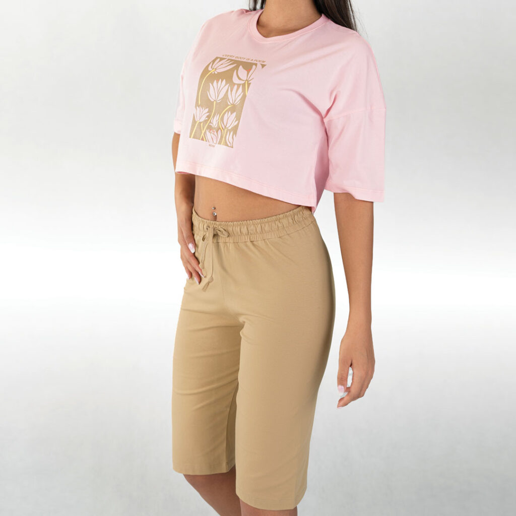 ست کراپ و شلوارک زنانه_کد:8165