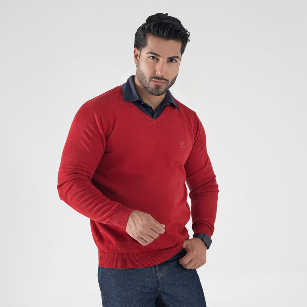 پلیور یقه هفت مردانه