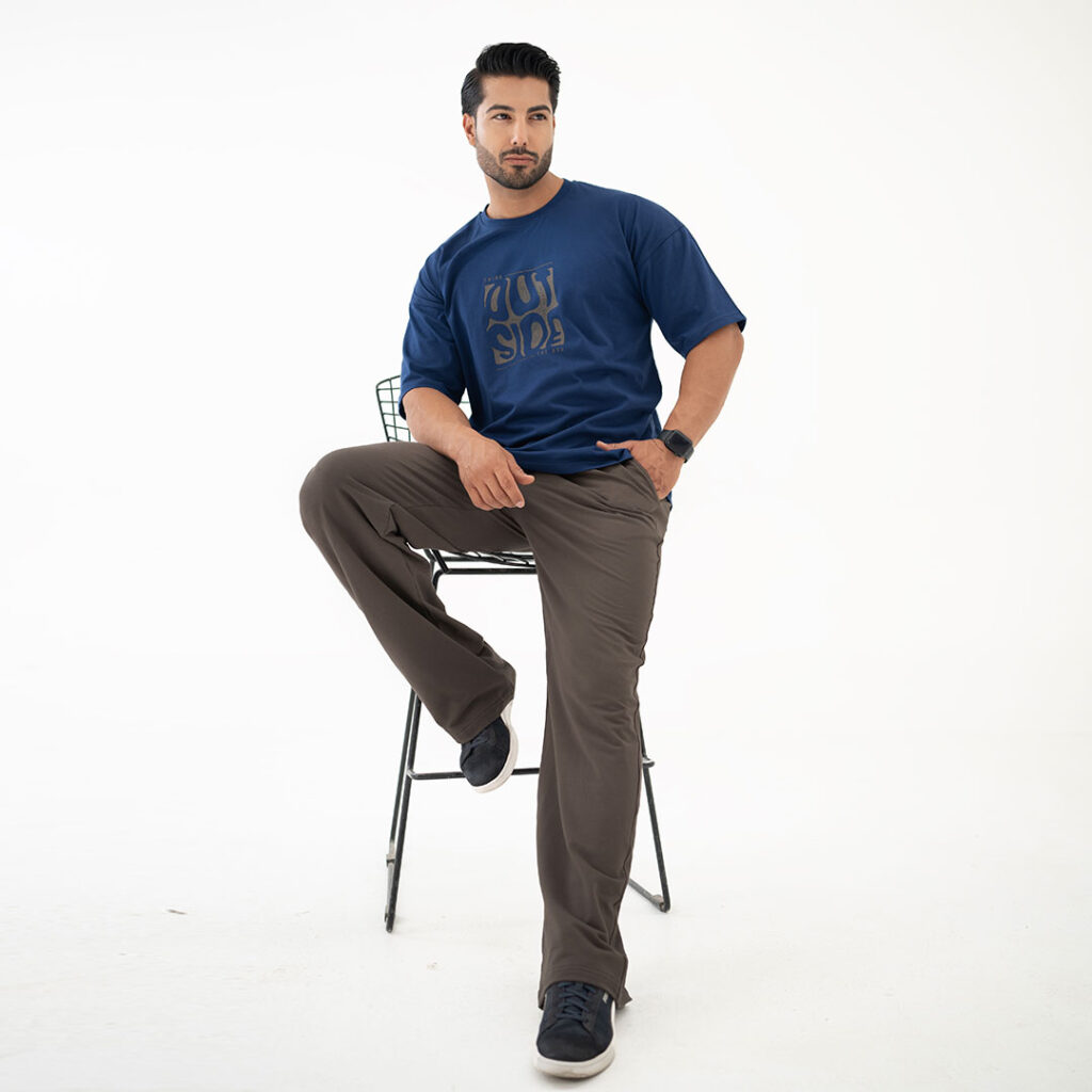 ست تیشرت لانگ وشلوارنیم بگ مردانه_کد:2219