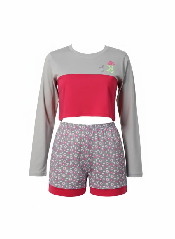 ست کراپ و شلوارک زنانه_کد:8013