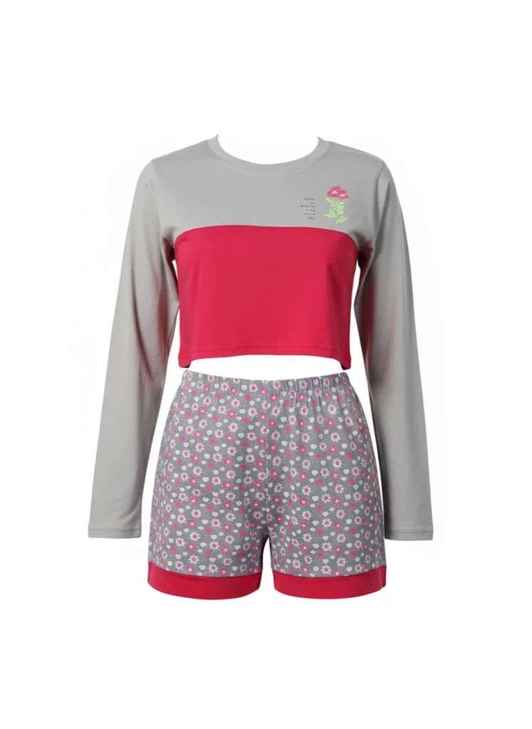 ست کراپ و شلوارک زنانه_کد:8013