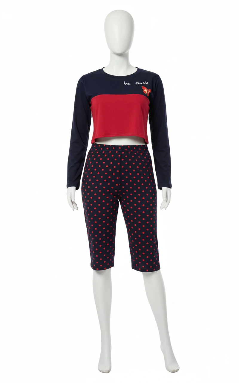 ست کراپ و شلوارک زنانه