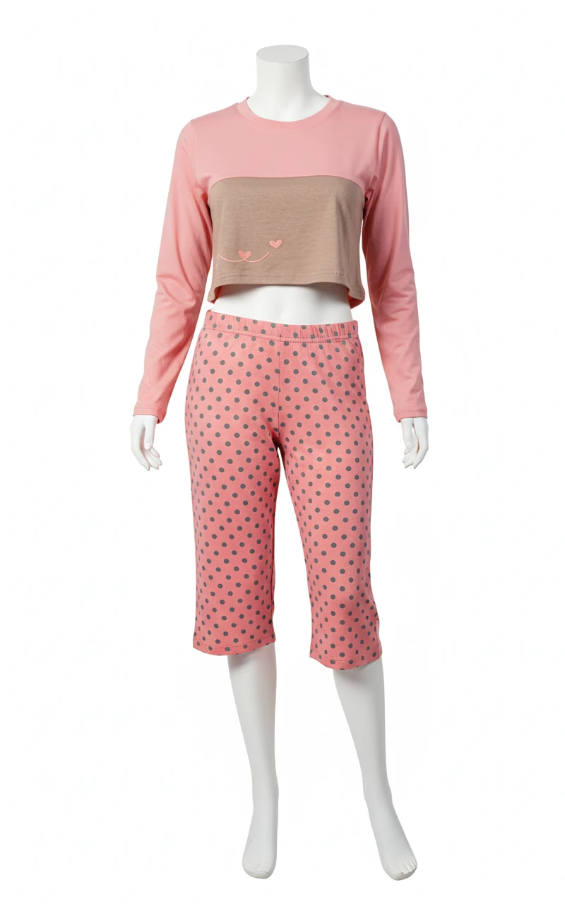 ست کراپ و شلوارک زنانه