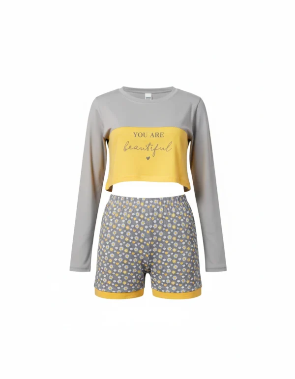 ست کراپ و شلوارک زنانه_کد:8014