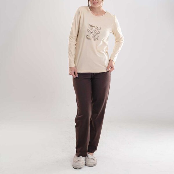 ست تیشرت آستین بلندو شلوار راسته زنانه_کد:6357