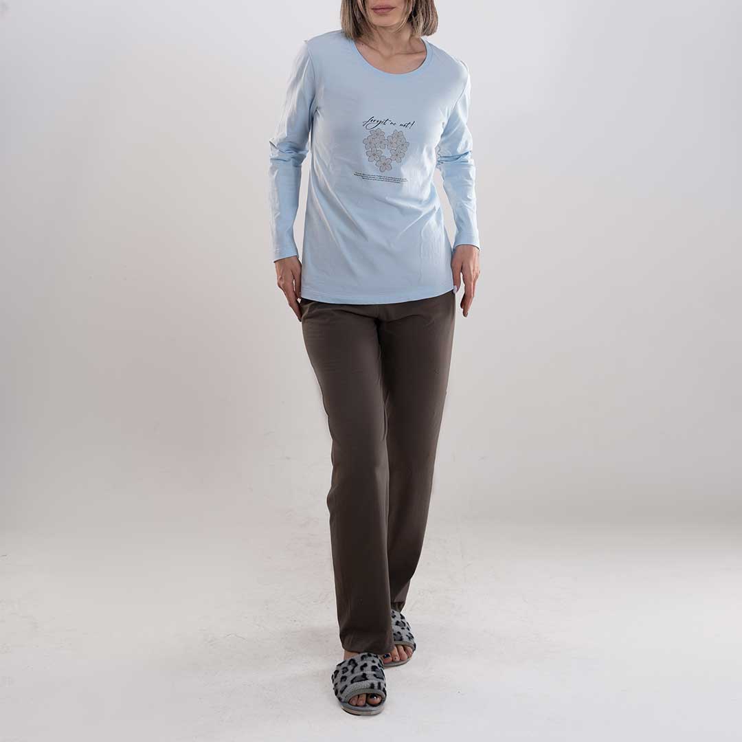 ست تیشرت آستین بلندو شلوار راسته زنانه_کد:6356