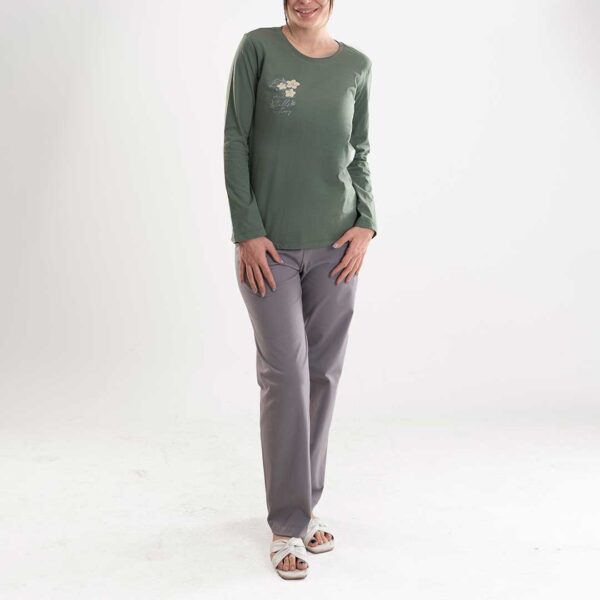 ست تیشرت آستین بلندو شلوار راسته زنانه_کد:6359