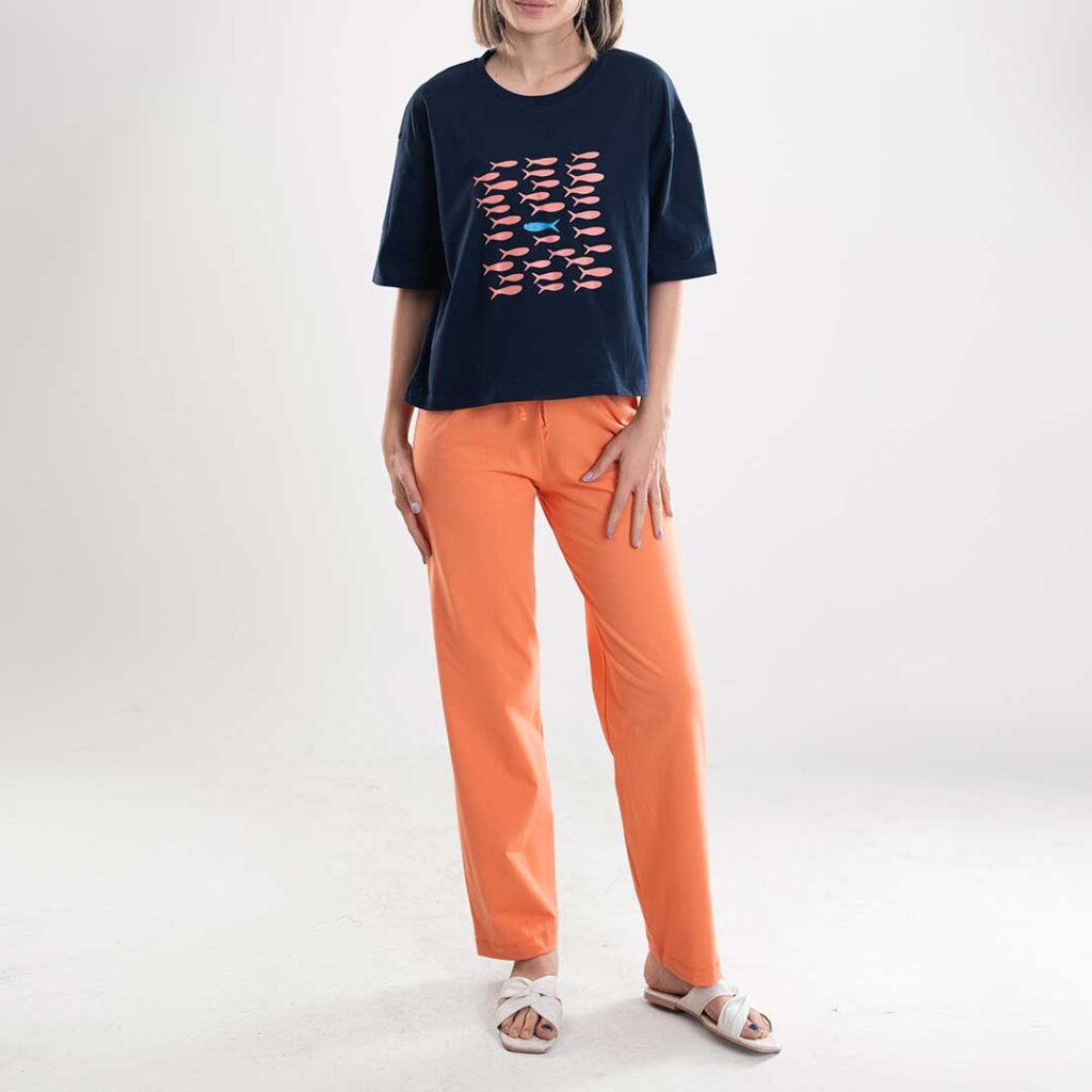 ست تیشرت لانگ و شلوار زنانه _کد:6351